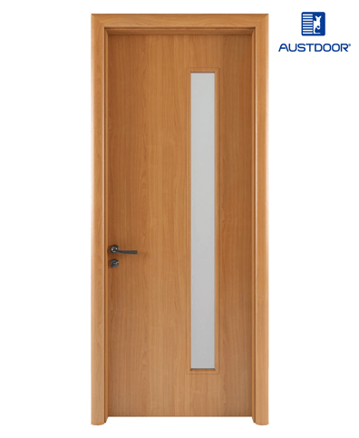 FL202 – Cửa gỗ nhựa composite Austdoor phẳng trơn kính dài