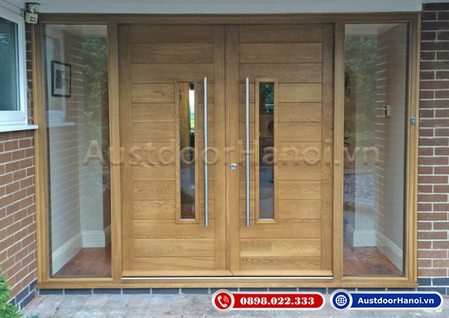 Mẫu cửa gỗ 4 cánh đẹp nhất phong cách tối giản gỗ Sồi