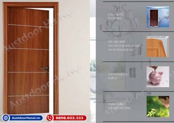 Cửa gỗ nhựa composite Huge - Austdoor cho cửa phòng ngủ, vệ sinh, cửa chính