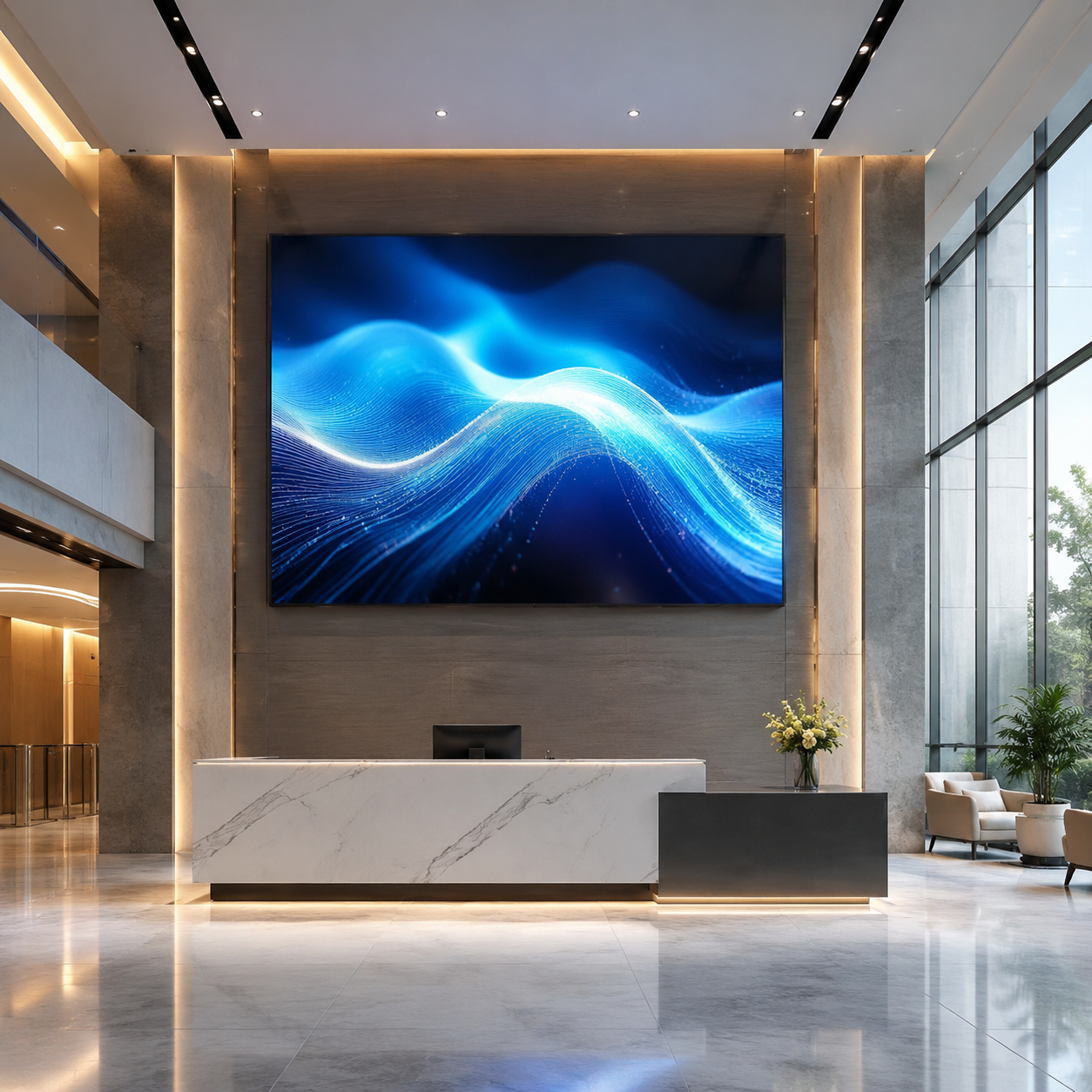 Màn hình LED cho sảnh lễ tân, không gian thương mại