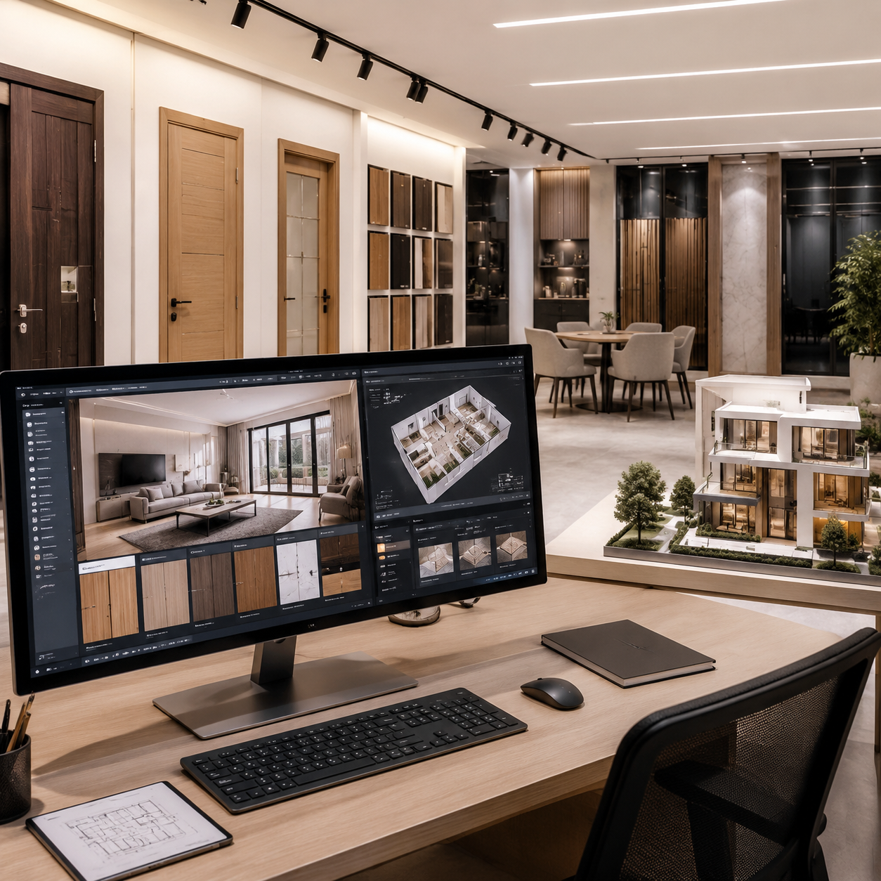 Thiết kế showroom kết hợp ứng dụng AI cho phòng sale